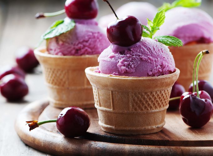 Wallpaper ice cream, cherries, delicious, 4k, Food 9676219969